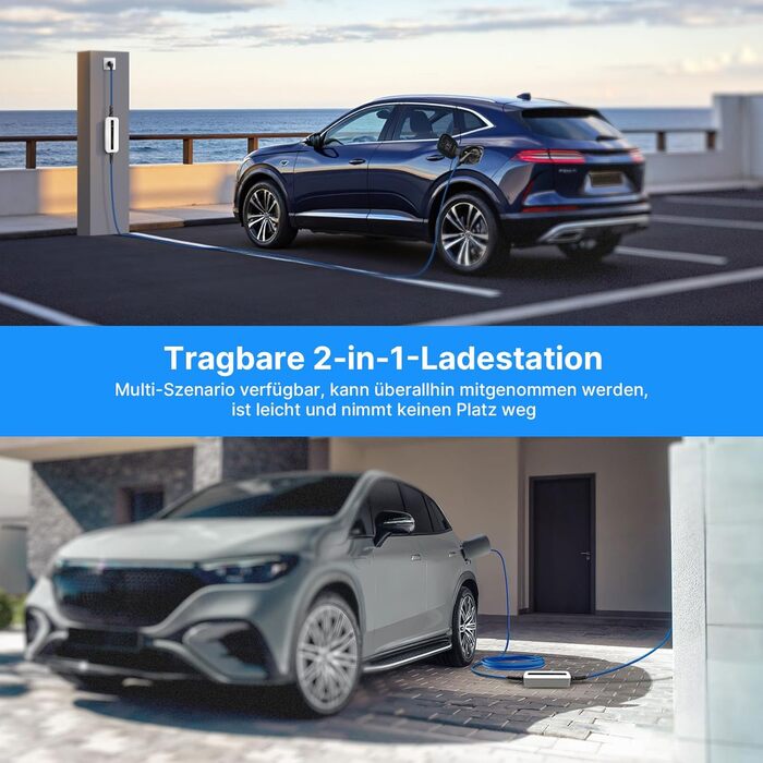 Кабель для зарядки електромобіля Тип 2, 10/16A, 6м, 220-240V, 3.6kW, з дисплеєм, Schuko, IEC 62196-2