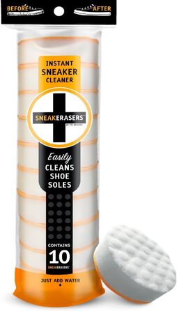 Sneaker Erasers - Instant Sole and Sneaker Cleaner, Premium Shoe Cleaning Set with Double-Sided Sponges, Effective Shoe Cleaner for White Sneakers, Tennis Shoes, Easy, Gentle Rubbing, 10