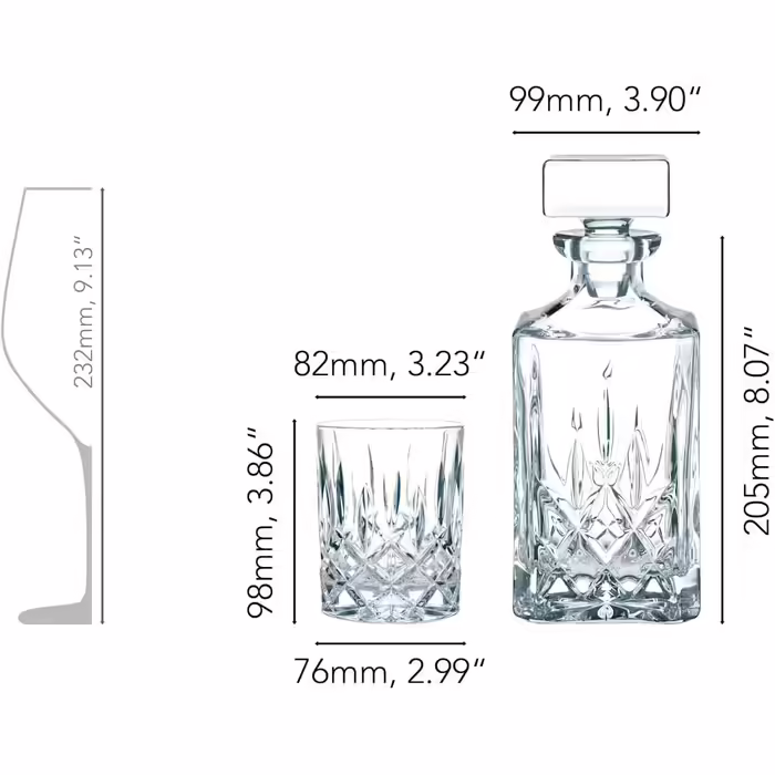 Nachtmann 3-Piece Whisky Set, 750 ml Carafe with 2 Whisky Glasses 295 ml, Noblesse, 91899, Crystal Glass Whisky Gift Set, Dishwasher Safe