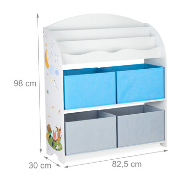 Relaxdays Children's Shelf with 4 Fabric Boxes