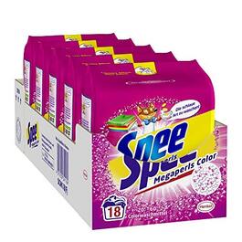 Пральний порошок для кольорових речей Spee Megaperls Color 3+1, 90 прань (5 паків по 18 шт), для чистоти та яскравості кольорів