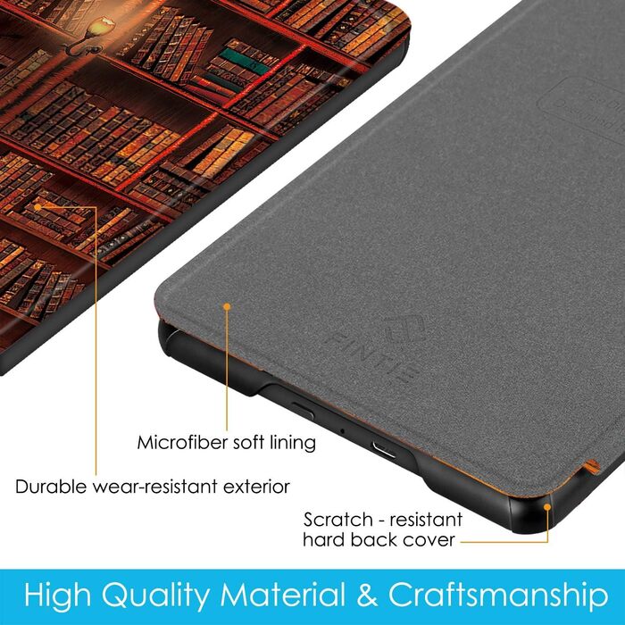 Водонепроникний чохол Fintie для Kindle Paperwhite 10 (2018) з авто-сон/пробудженням, квітковий принт Hibiscus