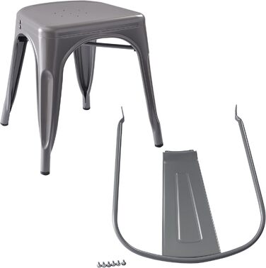 Amazon Basics Stackable Metal Dining Chairs (Set of 4)