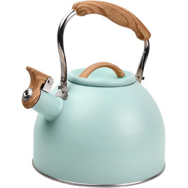 Чайник Wisebom Flötenkessel 3L: Ретро модель з нержавіючої сталі для індукційних та газових плит, з дерев'яною ручкою. Ідеально для чаю та кави.