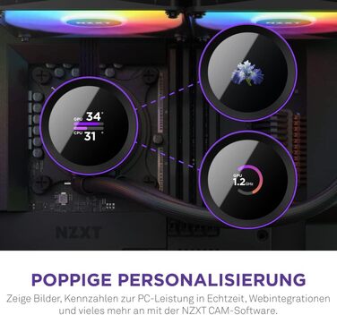 NZXT Kraken: Рідинна система охолодження CPU AIO з LCD-дисплеєм – 240 RGB (білий) – сумісна з Intel® та AMD®