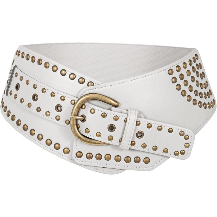 Жіночий вінтажний широкий еластичний ремінь JASGOOD з пряжками, 95/85 см, для талії 93-104/80-92 см