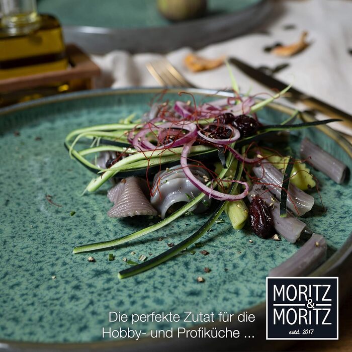 Набір посуду Moritz & Moritz SOLID Steinzeug на 4 особи, 12 предметів, зелений - міцний керамічний посуд для повсякденного використання