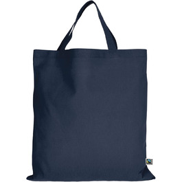 TEXXILLA 10-pack, 100-pack, 250-pack Fair Trade cotton bag - 14 colors | with two short handles | 38x42cm | jute bag | shopping bag | unprinted, color: dark blue, quantity: 10