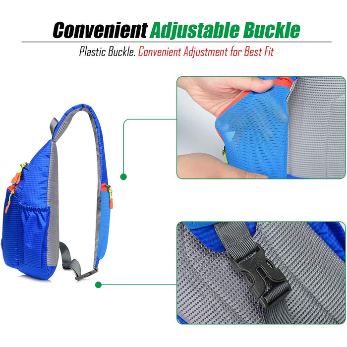 Водонепроникний рюкзак-слінг з нейлону з нагрудною кишенею для чоловіків та жінок, Gisdanchz, 36*18*9 см, в клітинку, зелений