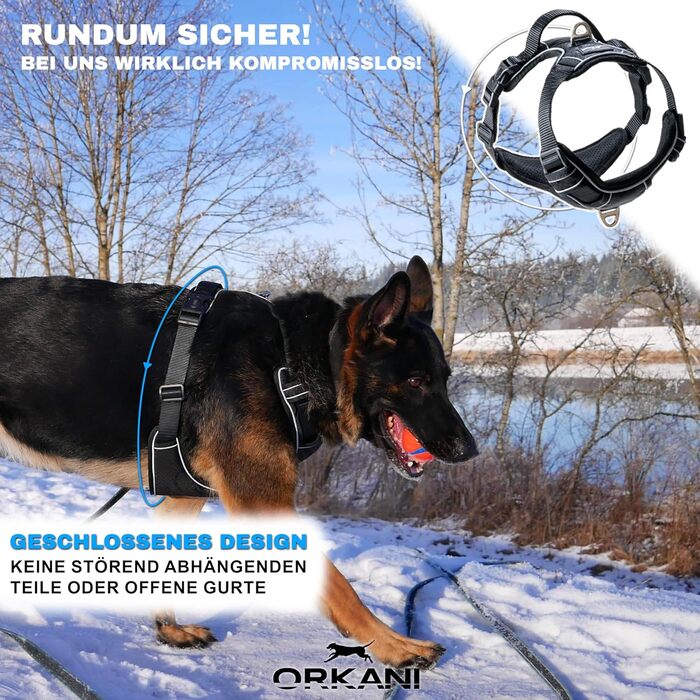Шлейка для собак ORKANI Bravo 2025 - преміум, не тягне, з безпечним замком, дихаюча, м'яка, для маленьких, середніх та великих собак (S)