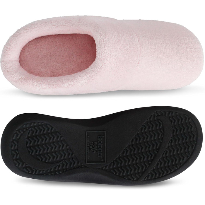 Isotoner жіночі капці-слайдери з піною пам'яті, модель Classic Hoodback W, колір Peony, розмір 37-38 (US 7.5-8 M)