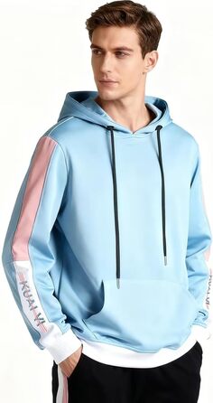 Чоловічий світшот з капюшоном Kenaijing, бавовна, блакитний, розмір L