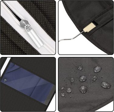 5 шт. Чохли для одягу, 60x140 см, міцні сумки для одягу з блискавкою, дихаючий матеріал, захист для костюмів, пальто, сорочок, зберігання 140x60 см