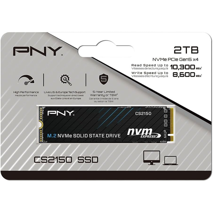 SSD PNY CS2150 2TB M.2 NVMe Black - Швидкий накопичувач для ПК