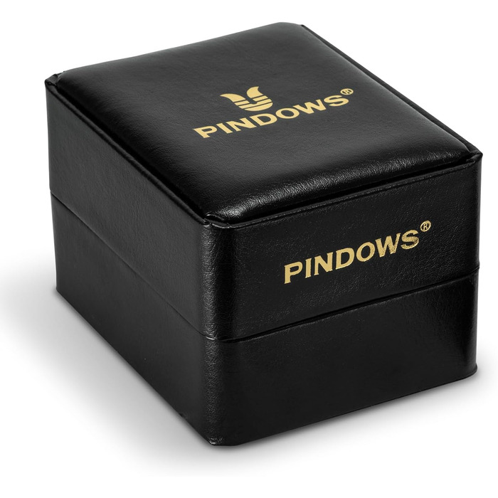 Чоловічий годинник PINDOWS з хронографом, кварцовий, аналоговий, водонепроникний, чорний корпус, коричневий ремінець, для бізнесу та відпочинку