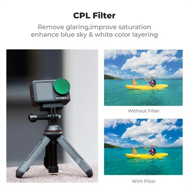 Фільтри K&F Concept ND/CPL для DJI Osmo Action 5/4 PRO: набір 6 шт. (ND8, ND16, ND32, ND64, ND256, CPL)