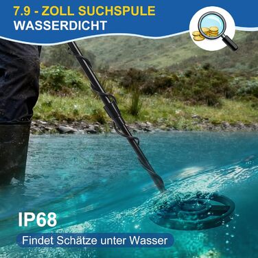 Металодетектор професійний для дорослих, початківців та дітей – легкий, високоточний, водонепроникний, з регульованою довжиною (78–107 см), чорний
