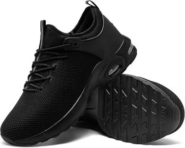 Чоловічі робочі черевики LARNMERN: водонепроникні, зручні, з металевим підноском, slip-on, чорні, 44 EU