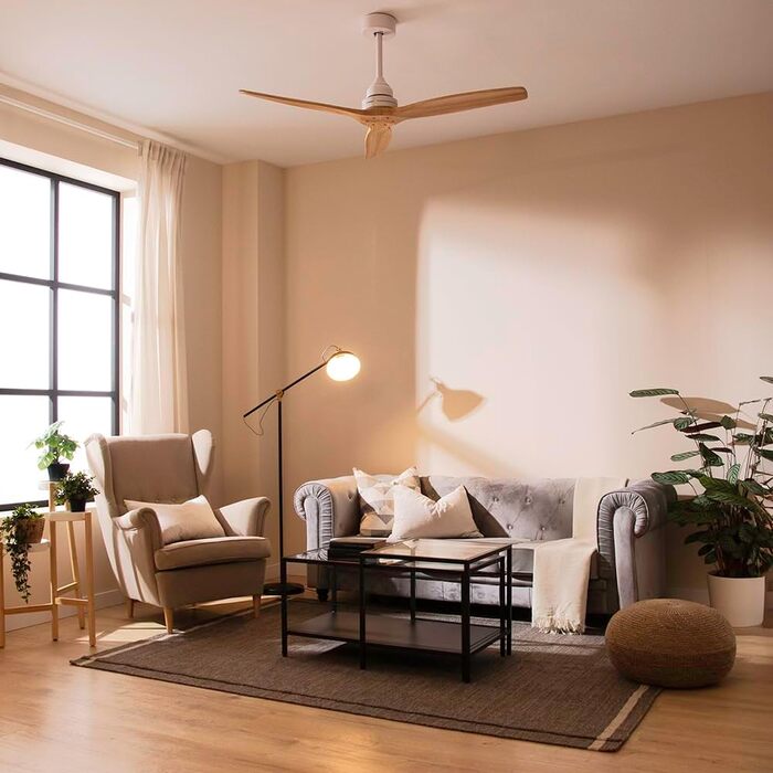 Вентилятор стельовий Cecotec Energysilence Aero 580, білий/бук, 40 Вт