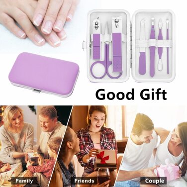 Набір для манікюру та педикюру Fenlebenil: базовий комплект для догляду за нігтями (фіолетовий)