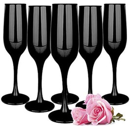 6 келихів для шампанського, prosecco та шампанського Sendez, 200 мл, чорні