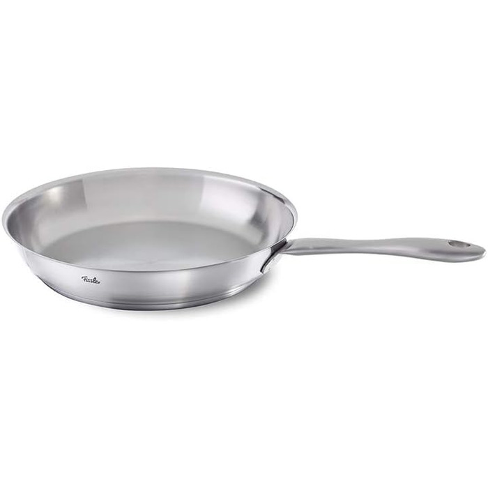 Набір сковорідок Fissler: Catania 24 см (нержавіюча сталь, без покриття) та Cenit 28 см (алюміній, з антипригарним покриттям), для індукції