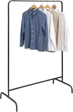 EUGAD Clothes Rack Coat Rack Laundry Rack, Coat Clothes Stand, Clothes Rail White, 99x46x153cm, Heavy Duty Cloth Rail (Black)
