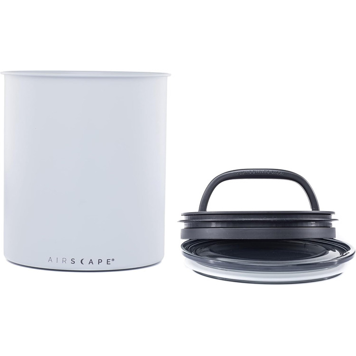 Airscape Coffee Storage Canister (1.1 kg dry beans) – large kilogram-sized container, patented airtight lid presses air out to preserve food freshness (gray)