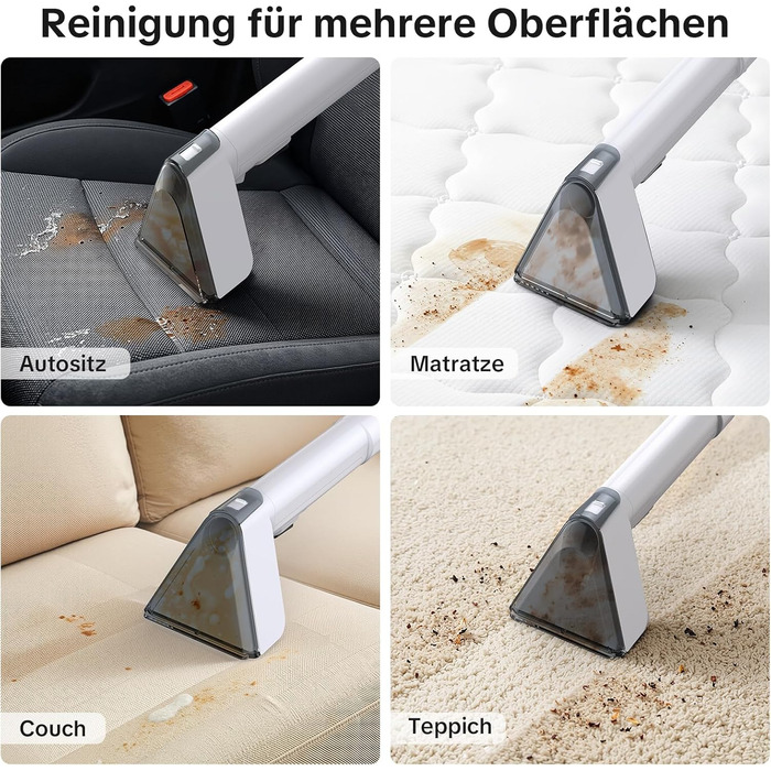 Lubluelu Пилосос для чищення м'яких меблів та килимів – 600 Вт, 20 кПа, з самоочищенням та довгим шлангом для килимів, диванів та авто (слонова кістка)