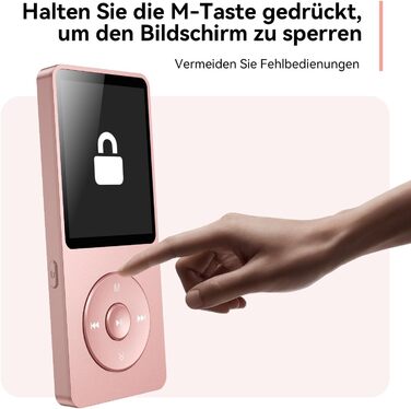 MP3 плеєр AGPTEK 64GB Bluetooth 5.3, Радіо, 1.8