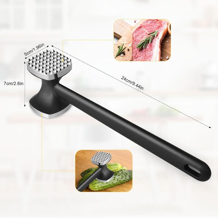 Подвійний молоток для м'яса з нержавіючої сталі, молоток для відбивання м'яса, для стейків, шніцелів, курки