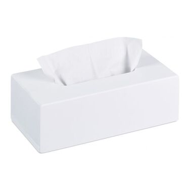 Relaxdays Cosmetic Tissue Box Bamboo White