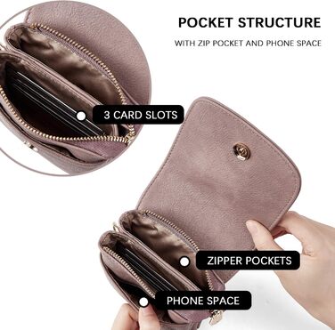 Сумка-клатч BOSTANTEN Klein через плече, сіра (A-11-lila) з PU шкіри для жінок, мобільна сумка з гаманцем