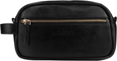 Чорна дорожня сумка Londo Echtleder з культурою та косметичною сумкою - унісекс