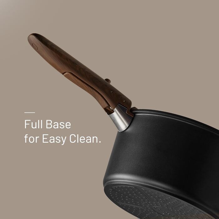 Набір каструль та сковорідок CAROTE з антипригарним покриттям, 19 предметів, кухонний набір, безпечний для духовки та холодильника, економія місця, набір з антипригарним покриттям (Чорний граніт)