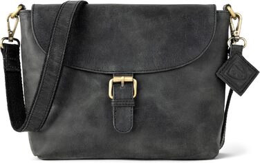 Сумка через плече Berliner Bags Catalina Vintage, шкіряна крос-боді сумка середнього розміру для жінок, темно-сіра з магнітною застібкою