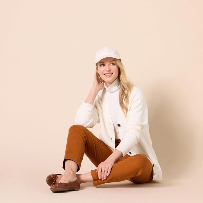 Кардиган-пуловер Aazon Essentials з V-подібним вирізом та вільним кроєм (XXL, кремовий)