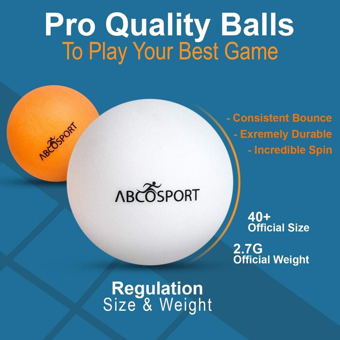 Набір для пінг-понгу Abco Tech: 4 ракетки з м'яким покриттям та 6 м'ячів, для професійних та любительських ігор, 2-4 гравці