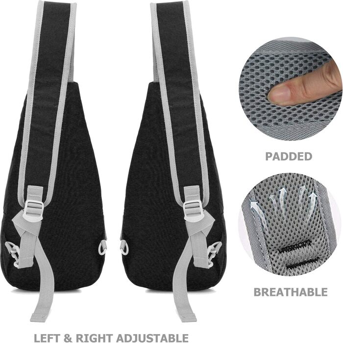 Чоловіча нагрудна сумка Olwas – чорна, для фотографії, подорожей, велосипеда та мотоцикла