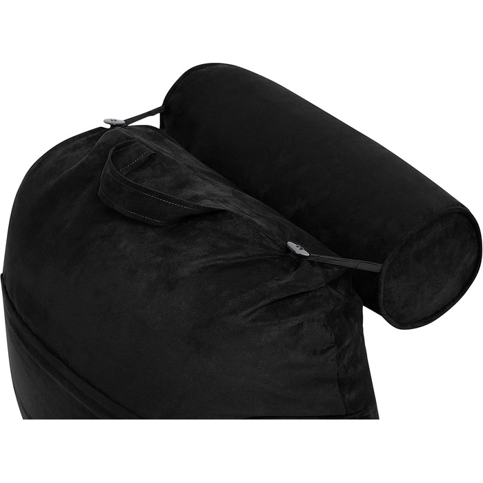 Подушка для чоловіків з підлокітниками - велика, для читання та відпочинку в ліжку. Висока спинка, преміум піна з пам'яті, знімна подушка для шиї на еластичному шнурі. Чорний колір, лише чохол.