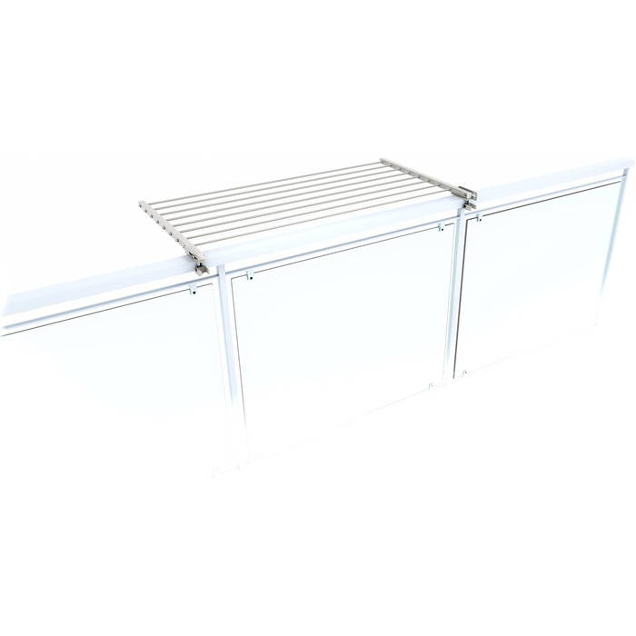 Сушарка для білизни Foxydry Duo для балкона, тераси та перил, біла, 102 см, нержавіюча сталь/алюміній