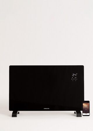 Електричний конвектор CREATE/WARM Crystal 2000W з WiFi, LED-touchscreen, 2 режими (2500W), чорний