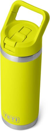 YETI Rambler C Straw Bottle, Stainless Steel Vacuum Insulated Bottle with Straw Cap, Firefly Yellow, 18 oz (532 ml)