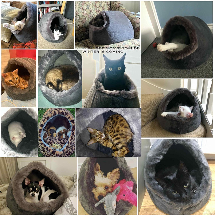 Кішка, маленький собака, зручне ліжко, лежанка-іглу для домашніх тварин, килимок, що можна прати, сірого кольору