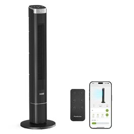 Турбовентилятор Leiser 102 см з поворотом 90°, керуванням через додаток та пультом, безлопатевий, 4 швидкості та 4 режими, таймер 12 год, для спальні (чорний)