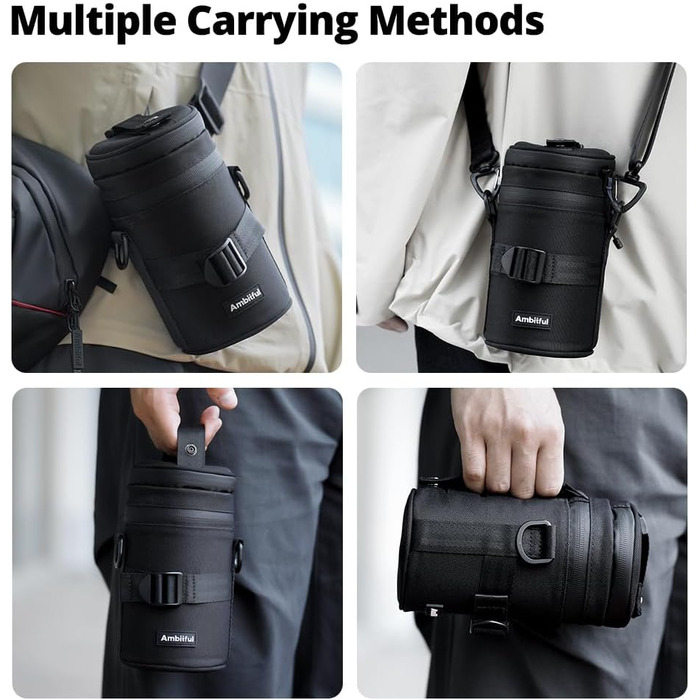 Захисний чохол для об'єктива камери AMBITFUL: водонепроникний, пилонепроникний, ударостійкий. Підходить для Sony, Nikon, Canon, Fujifilm, Tamron (до 110x225 мм)