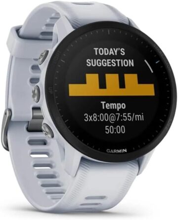 Garmin Forerunner 955: GPS-годинник для триатлонів, бігу, білий, з тривалим акумулятором