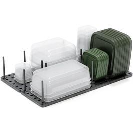 Органайзер для ящиків Umbra Peggy, набір 2 шт, антрацит, 45x30x10 см – система зберігання для каструль, кришок, контейнерів, кухонних шаф
