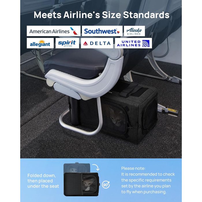 Транспортна сумка для котів Pecute Katzentasche: міцна переноска для домашніх тварин, легка, складана, для котів та маленьких собак, ідеальна для подорожей та до ветеринара, до 4 кг (44 x 23 x 30 см, темно-сірий)