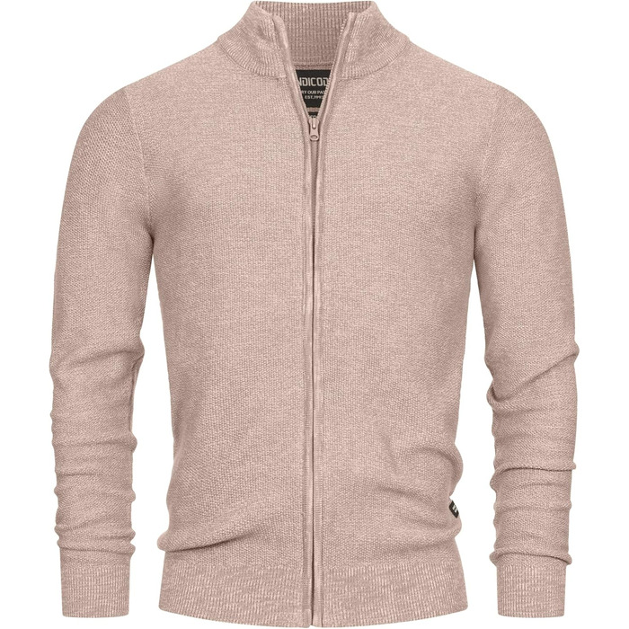 Чоловічий кардиган Indicode INWestmoon з коміром-стійкою | Тонкий в'язаний кардиган з бавовняної суміші (3XL, Кукурудзяний колос)